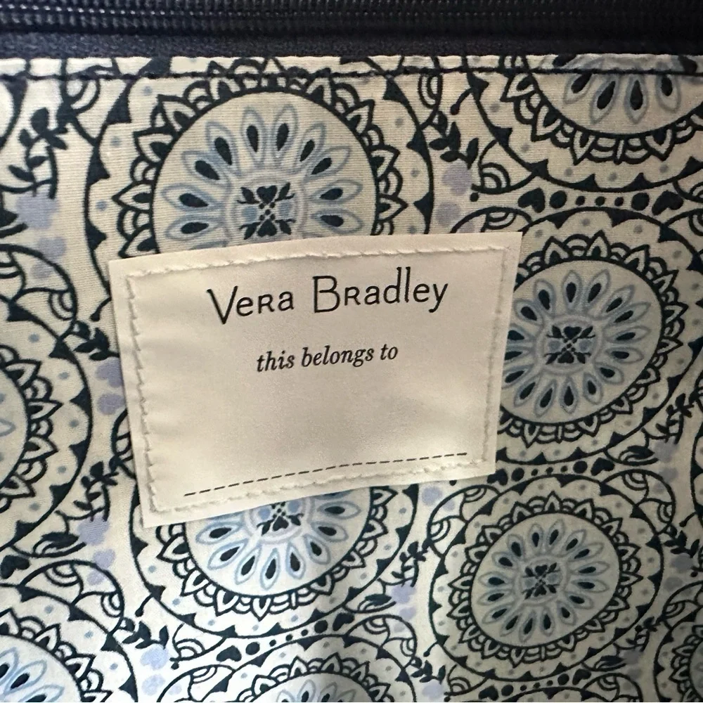 NWT Vera Bradley Large Backpack Moonlight Blue Denim Laptop Pocket Trolley Large